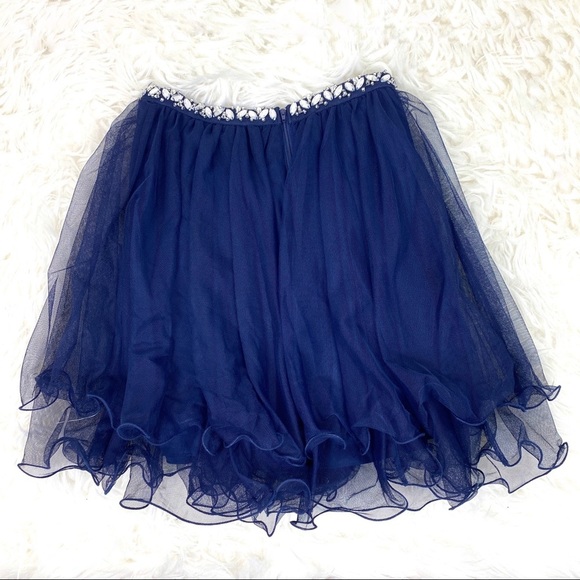 My Michelle Embellished Waist Mesh Mini Skirt 3 - Picture 4 of 8